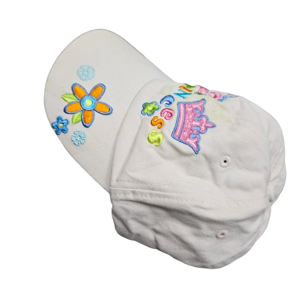 Disney Princess Youth Baseball Cap Disneyland Resort Flower Embroidered Hat Pink